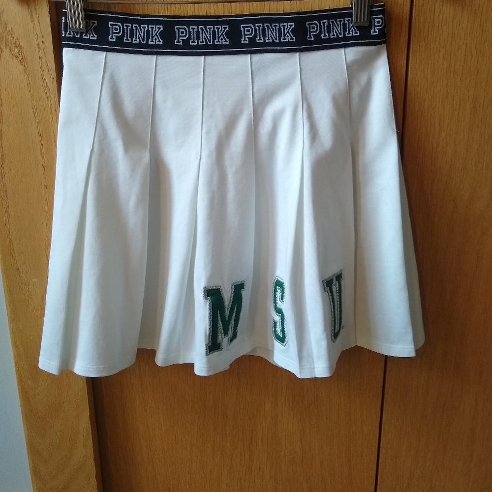 Pink Victoria's Secret MSU skirt